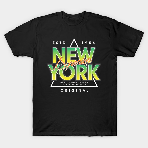 New York Denim Branding Typography T-Shirt by SSSD